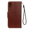 For iPhone XR Embossed Butterfly Pattern Horizontal Flip Leather Case with Card Slot & Holder & Wallet & Lanyard (Brown)