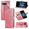 For Asus ROG Phone 3 ZS661KS Butterfly Love Flower Embossed Horizontal Flip Leather Case with Bracket / Card Slot / Wallet / Lanyard(Pink)