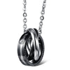 OPK Interlocking Titanium Steel Couple Necklace (Black)