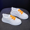 SH01 Sticky Elastic Patch Breathable White Shoes Spring Running Sneakers, Size: 38(Orange)