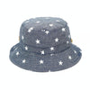 MZ7938 Spring Small Star Pattern Children Basin Hat Sun Hat, Size: XL (54cm)(Dark Denim Blue)