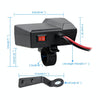 CS-1072B1 Motorcycle Dual USB Charger + Voltmeter with Cigarette Lighter & Cigarette Butts (Black)