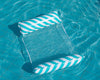 Inflatable Recliner On Water Foldable Backrest Floating Bed Inflatable Floating Row, Style Diagonal Stripes (Light Blue)