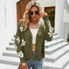 Autumn and Winter Female Knitted Cardigan College Style Sweater Jacket, Size: M(Green)