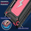 For Samsung Galaxy Tab S6 Lite 2020 / 2024 Armor Bolt Shape Holder Silicone Hybrid PC Tablet Case(Black Rose Red)