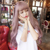 Air Bangs Fluffy Long Curly Hair Wig Rose Net Headgear for Women(Thin Rattan)