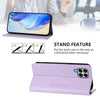 For Samsung Galaxy M33 5G Global RC01 Dual-Folded Magnetic Suction RFID Leather Phone Case(Light Purple)