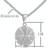 Three-Dimensional Sports Ball Pendant Necklace,Style: Men Basketball White K