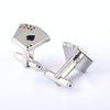 4A Poker Cufflinks Male French Shirt Cufflinks Cards Design cufflink Fashion for Men(Silver)