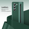 For Samsung Galaxy Z Fold5 Integrated PC + PU Phone Case with Pen / Pen Box(Green)