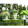 Iron Metal Railing Potted Plant Shelves Hanging Flowerpot Rack (White)