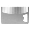 Metal Hair Beard Comb with Bottle Opener Multi-purpose Credit Card Size Tool