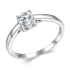MSR005 Sterling Silver S925 Four Claw Moissanite Ring White Gold Plated Jewellery, Size: No.10