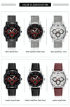 SANDA 5009 Business Fashion Three Eye Six Needle Casual Leather Waterproof Men Quartz Watch(Black Silver)