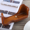 1/4 inch Thread PU Leather Camera Half Case Base for Canon G7 X Mark II (Brown)