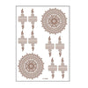 5 PCS Semi Permanent Brown Red Waterproof Lace Tattoo Sticker, Size: 208 x 148mm(W-0848S)