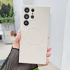 For Samsung Galaxy S25 Ultra 5G Solid Color Liquid Silicone MagSafe Magnetic Phone Case(Antique White)