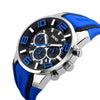 SKMEI 9128 Fashion Multifunctional 3D Large Dial Sports Wristwatch 30m Waterproof Quartz Watch(Blue)