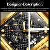 OLEVS 9925 Men Square Dial Multifunctional Waterproof Quartz Watch(Black + Gold)