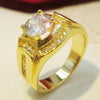 Fashion Businessman 18K White Gold Plated + AAA Zircon Men Diamond Ring, Size: 10, Diameter: 19.8mm, Perimeter: 62.1mm