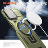 For Samsung Galaxy A06 5G Shield Frame Holder MagSafe Phone Case(Olive Green)