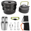Outdoor Supplies Camping Portable Teapot Set Pot Set(Black Handle)