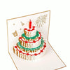 2 PCS 3D Three-Dimensional Cake Birthday Card Children Handmade Gift Small Card(Red Cover)