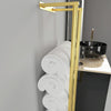 Stainless Steel Bathroom Wall Towel Bar Wall Mounted Towel Storage Rack(Black)