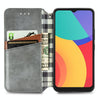 For Alcatel 1S 2021 Cubic Grid Pressed Horizontal Flip Magnetic PU Leather Case with Holder & Card Slots & Wallet(Grey)