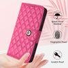 For Samsung Galaxy A26 5G Rhombic Texture Flip Leather Phone Case with Lanyard(Rose Red)