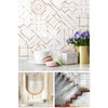 Geometric Pattern Staircase Wall Tile Sticker Kitchen Stove Water And Oil Proof Stickers, Specification: L: 20x20cm(HT-020 Geometric Silver)