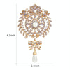2 PCS Crown Brooch Pearl Butterfly Fringed Brooch(Silver)