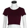 Round Neck Exposed Navel Shirt Body Short Sleeve T-shirt, Size: M(Fuchsia)