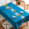 PVC Waterproof Oil-proof Embroidery Yarn Tablecloth, Size: 120x170cm(Tulip Fairy Blue)