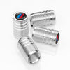 Aluminium Alloy Checkered Tricolour Car Wheel Decorative Valve Cap(Silver)