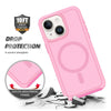 For iPhone 14 Plus Shockproof MagSafe Armor PC Hybrid TPU Phone Case(Purple Pink)