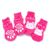 Pink Rabbit Dog Socks, Anti-Slip, Small (4 Pack)