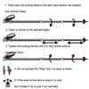 JUNGLELEOPARD Four-Section Curved Handle Aluminum Alloy Trekking Pole, Length: 52-110cm(Black)