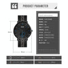 SKMEI 9218 Men Horizontal Striped Arabic Numeral Dial Mesh Belt Quartz Watch(Blue)