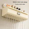 Suction Cup Wall Mounted Bathroom Shelf Drainage Detachable Storage Rack Hanging Basket, Style: Small Cream