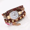 Ladies Quartz Bracelet Watch with Leaf Shape Pendant(Brown)