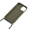 For iPhone 12 mini Wheat TPU Protective Case with Lanyard(Dark Green)