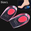1 Pair Women Silicone Gel Comfort Heel Cups Pads Half Pads, Size: L(Pink)
