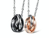 OPK Interlocking Titanium Steel Couple Necklace (Rose Gold)