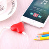 1 Male to 2 Females 3.5mm Jack Plug Multi-function Heart Shaped Earphone Audio Video Splitter Adapter with Key Chain for iPhone, iPad, iPod, Samsung, Xiaomi, HTC and Other 3.5 mm Audio Interface Electronic Digital Products(Red)