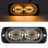 12W Car Side Signal Warning Light 24 LED Strobe Light(Yellow)