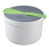 Kitchenware Microwave Oven Utensils Rrice Cooker Heating Steamer Pot Steamed Rice Box(Forest Green)