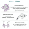 S925 Sterling Silver Platinum Plated Purple Flower Stud Earrings(BSE976)