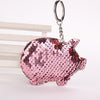 2PCS Cute Chaveiro Pig Keychain Glitter Pompom Sequins Key Chain Gifts for Women Llaveros Mujer Car Bag Accessories Key Ring(pink)