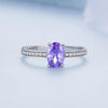 BSR460-6VT S925 Sterling Silver White Gold Plated Exquisite Tanzanite Ring Hand Decoration